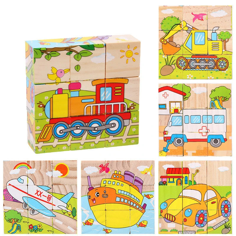 Wooden Blocks Toy Six Side Cube