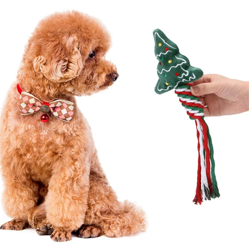 Dog Rope Toy Christmas themed