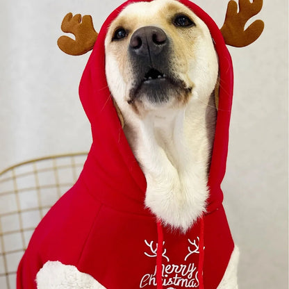 Christmas fleece hoodie for dogs