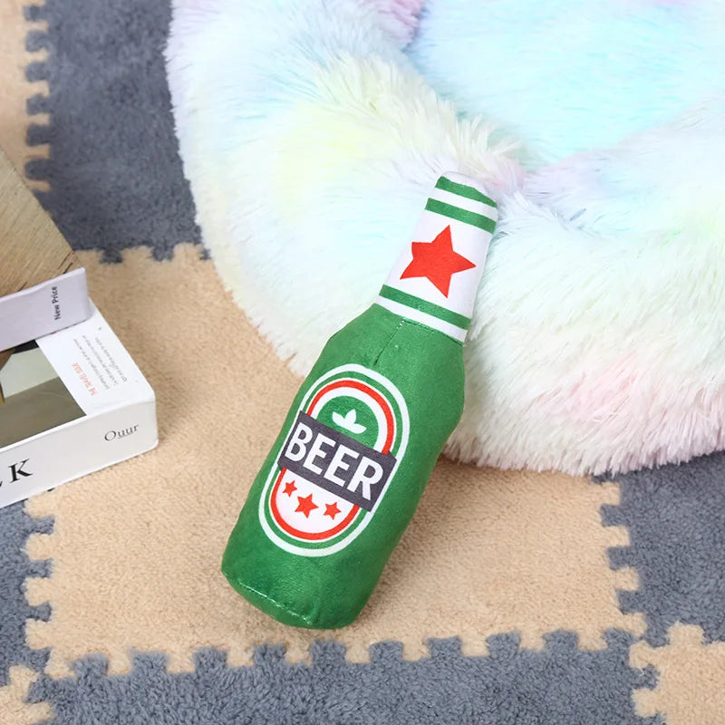 Beer bottle dog toys