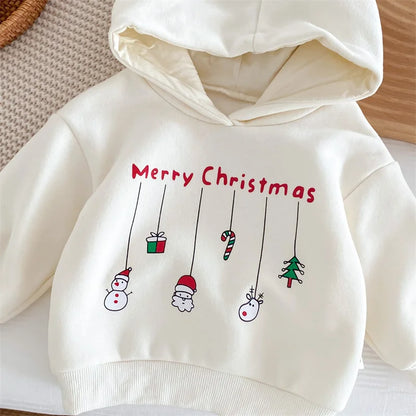 Baby Christmas padded sweater fleece hoodie