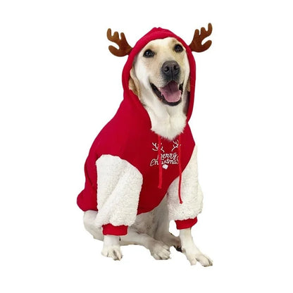 Christmas fleece hoodie for dogs