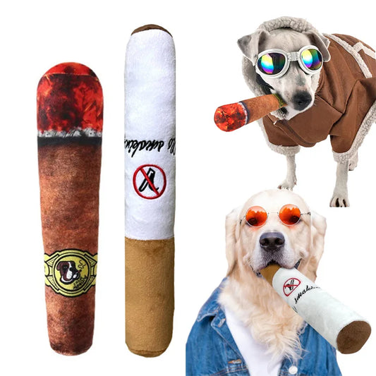 Cigar plush toy for dogs