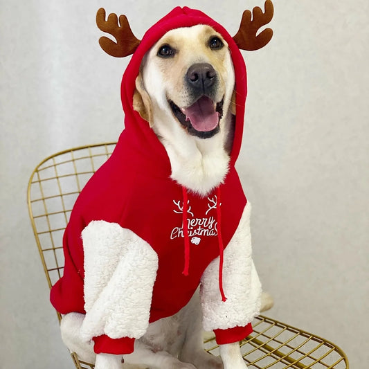 Christmas fleece hoodie for dogs