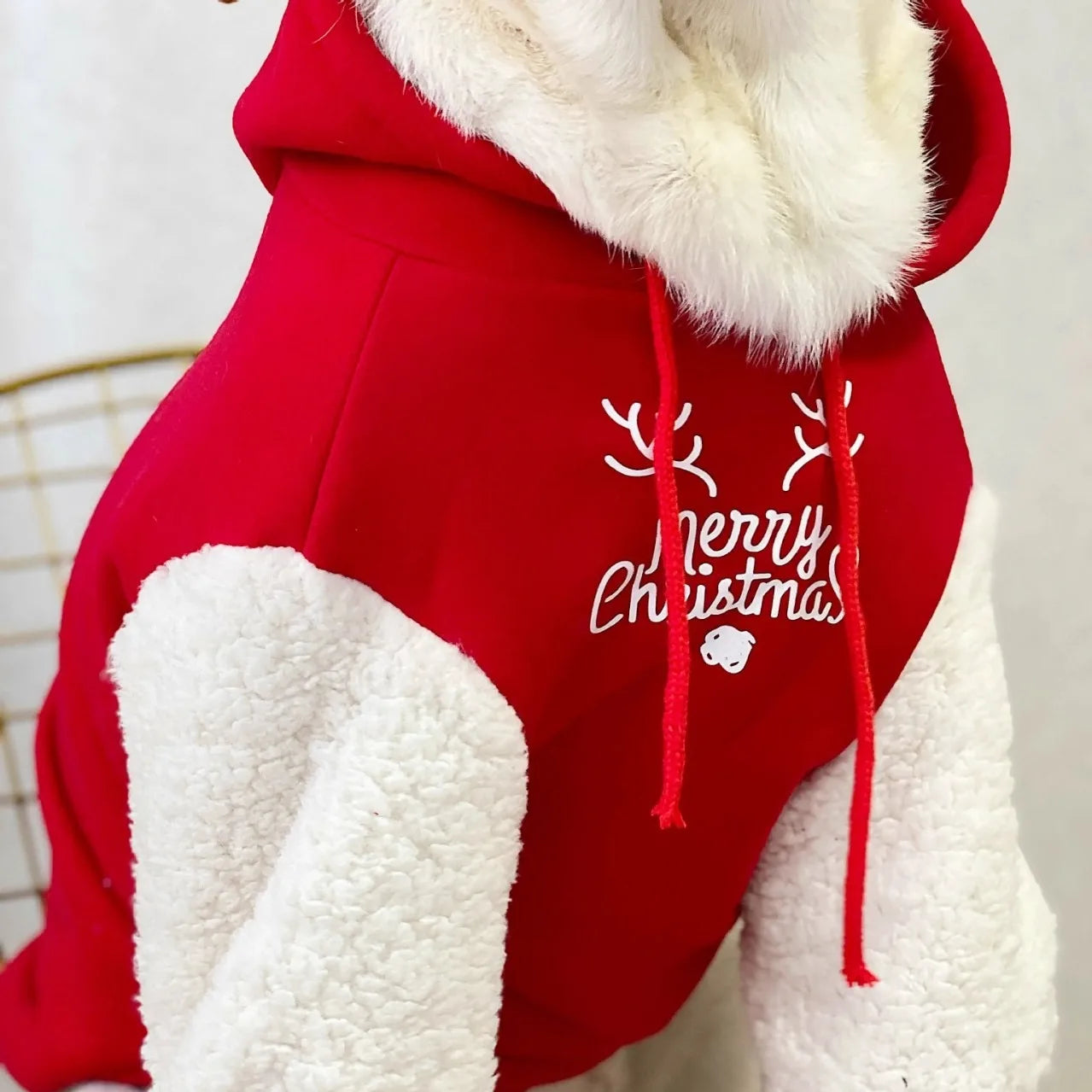 Christmas fleece hoodie for dogs