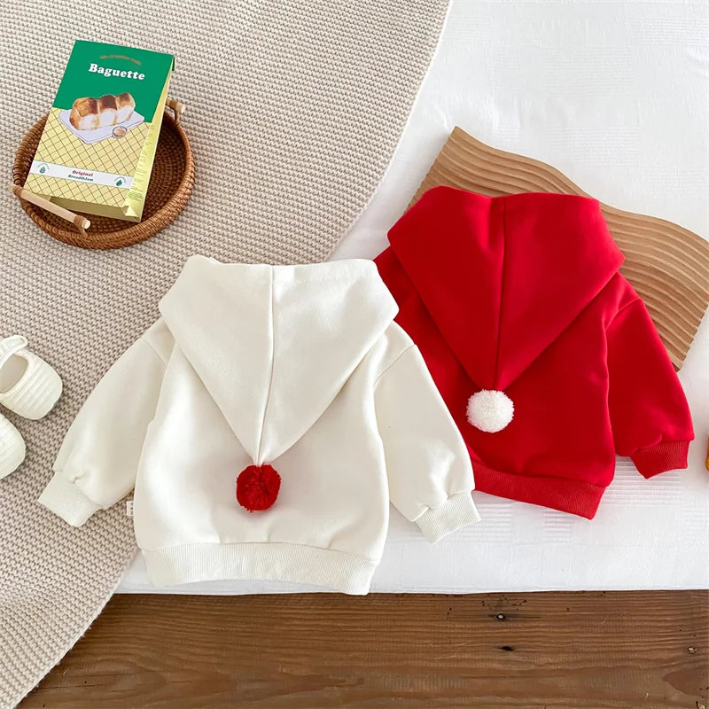 Baby Christmas padded sweater fleece hoodie