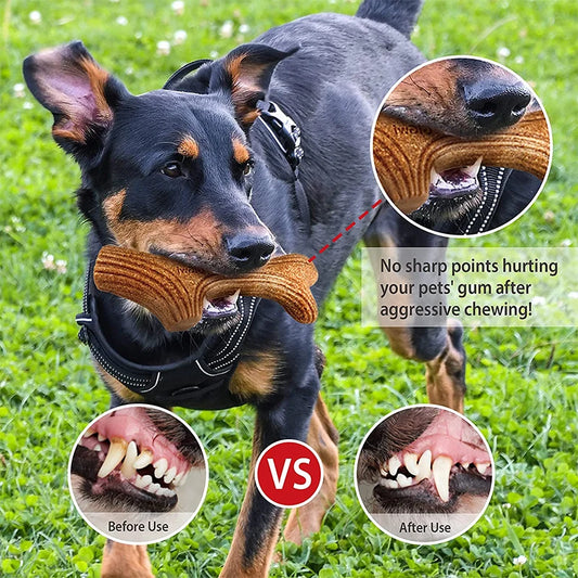 Wooden chewing stick toy for dogs