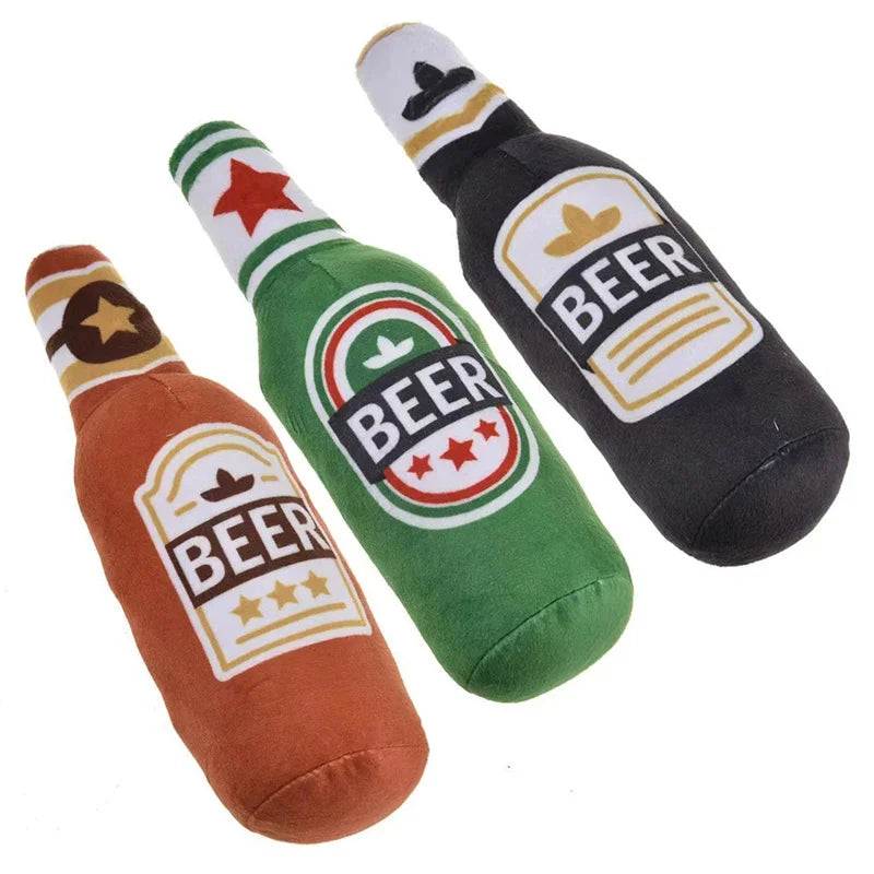 Beer bottle dog toys